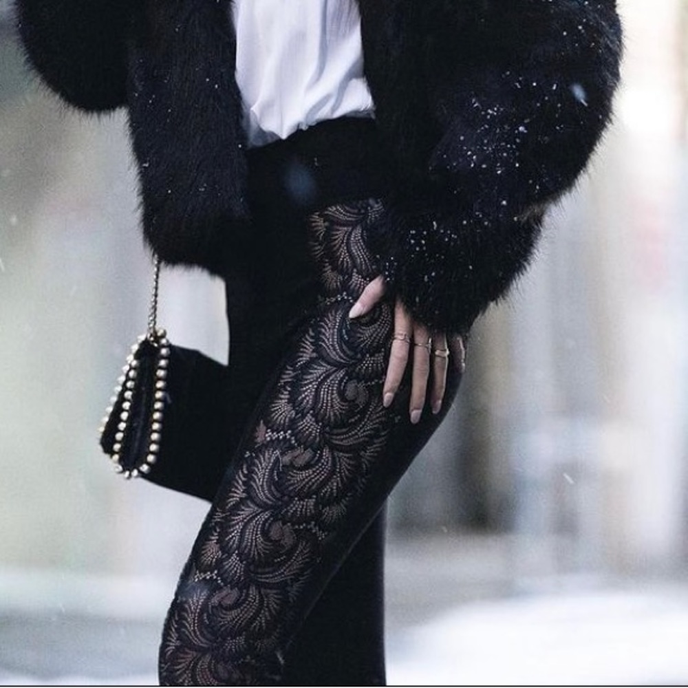 Black Lace RARE Lace Leggings - Picture 3 of 14